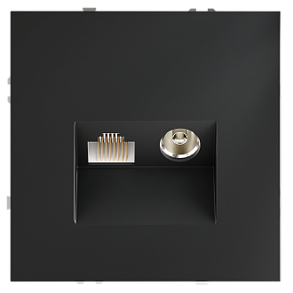 Розетка телевизионная встраиваемая TV+RJ45 кат. 6, графит Voltum S70 VLS060707, Пластик Soft touch