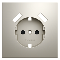 Накладка для розетки с заземлением и защитными шторками, с USB A+A, кашемир Voltum S70 VLS000903, Пластик Soft touch