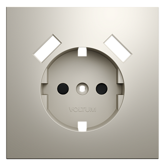 Накладка для розетки с заземлением и защитными шторками, с USB A+A, кашемир Voltum S70 VLS000903, Пластик Soft touch