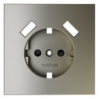 Накладка для розетки с заземлением и защитными шторками, с USB A+A, шелк Voltum S70 VLS000904, Пластик Soft touch