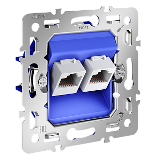 Механизм розетки компьютерной двойной RJ45+RJ45 кат.6, S70 Voltum S70 VLS0602M, Металл