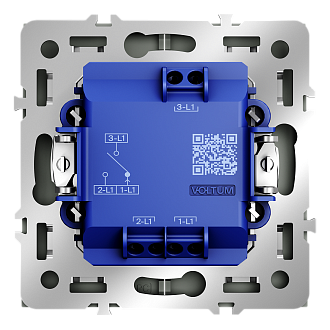 Выключатель встраиваемый для жалюзи 10А, титан Voltum S70 VLS020706, Пластик Soft touch