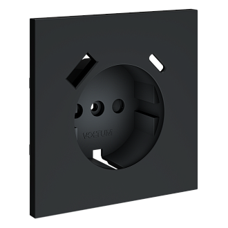 Накладка для розетки с заземлением и защитными шторками, с USB A+C, графит Voltum S70 VLS001007, Пластик Soft touch