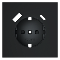 Накладка для розетки с заземлением и защитными шторками, с USB A+C, графит Voltum S70 VLS001007, Пластик Soft touch