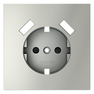 Накладка для розетки с заземлением и защитными шторками, с USB A+A, сталь Voltum S70 VLS000905, Пластик Soft touch