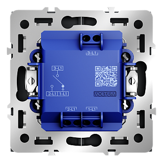 Выключатель встраиваемый для жалюзи 10А, графит Voltum S70 VLS020707, Пластик Soft touch