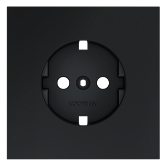 Накладка для розетки с заземлением, графит Voltum S70 VLS000607, Пластик Soft touch