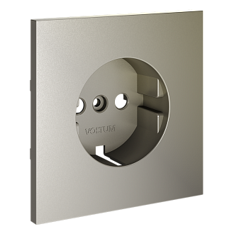 Накладка для розетки с заземлением, шелк Voltum S70 VLS000604, Пластик Soft touch