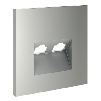 Накладка для розетки компьютерной двойной RJ45+RJ45 кат.6, сталь Voltum S70 VLS001405, Пластик Soft touch