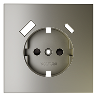 Накладка для розетки с заземлением и защитными шторками, с USB A+C, шелк Voltum S70 VLS001004, Пластик Soft touch