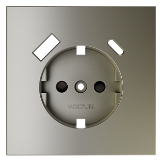 Накладка для розетки с заземлением и защитными шторками, с USB A+C, шелк Voltum S70 VLS001004, Пластик Soft touch