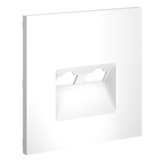 Накладка для розетки компьютерной двойной RJ45+RJ45 кат.6, белый матовый Voltum S70 VLS001402, Пластик Soft touch