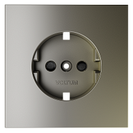 Накладка для розетки с заземлением и защитными шторками, шелк Voltum S70 VLS000704, Пластик Soft touch