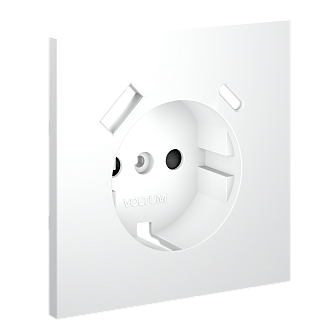 Накладка для розетки с заземлением и защитными шторками, с USB A+C, белый матовый Voltum S70 VLS001002, Пластик Soft touch