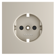 Накладка для розетки с заземлением и защитными шторками, кашемир Voltum S70 VLS000703, Пластик Soft touch