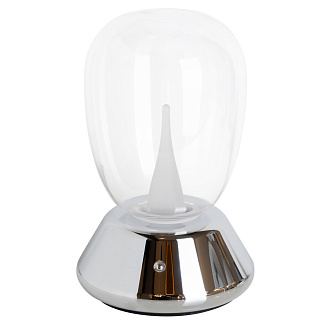 Настольная лампа диммируемая 10W 3000K прозрачный/хром Uovo III Lightstar 807904