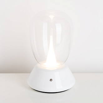Настольная лампа диммируемая 10W 3000K прозрачный/белый Uovo III Lightstar 807906