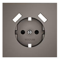 Накладка для розетки с заземлением и защитными шторками, с USB A+A, S70, капучино Voltum VLS000914
