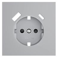Накладка для розетки с заземлением и защитными шторками, с USB A+C, S70, серый Voltum VLS001016