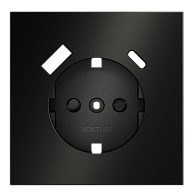 Накладка для розетки с заземлением и защитными шторками, с USB A+C, S70 Metal, антрацит Voltum VLSM001012