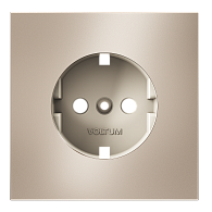 Накладка для розетки с заземлением, S70 Metal, платина Voltum VLSM000610
