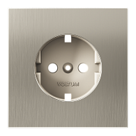 Накладка для розетки с заземлением, S70 Metal, никель Voltum VLSM000611