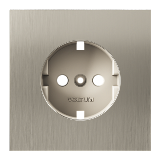 Накладка для розетки с заземлением, S70 Metal, никель Voltum VLSM000611