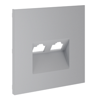 Накладка для розетки компьютерной двойной RJ45+RJ45 кат.6, S70, серый Voltum VLS001416