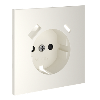 Накладка для розетки с заземлением и защитными шторками, с USB A+C, S70, хлопок Voltum VLS001013