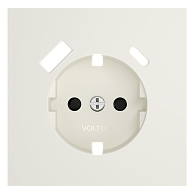 Накладка для розетки с заземлением и защитными шторками, с USB A+C, S70, хлопок Voltum VLS001013