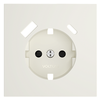 Накладка для розетки с заземлением и защитными шторками, с USB A+C, S70, хлопок Voltum VLS001013