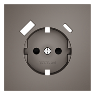 Накладка для розетки с заземлением и защитными шторками, с USB A+C, S70, капучино Voltum VLS001014
