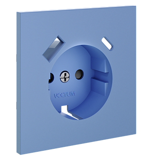 Накладка для розетки с заземлением и защитными шторками, с USB A+C, S70, деним Voltum VLS001015