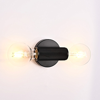 Бра RH Utilitaire Inline Sconce Black 28,5*8*10 см, 2*E27*60W, ImperiumLoft 44.558, Чёрный