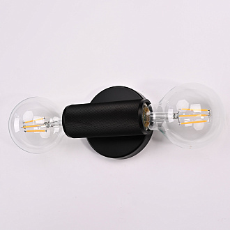 Бра RH Utilitaire Inline Sconce Black 28,5*8*10 см, 2*E27*60W, ImperiumLoft 44.558, Чёрный