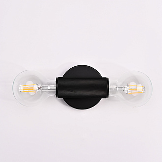 Бра RH Utilitaire Inline Sconce Black 28,5*8*10 см, 2*E27*60W, ImperiumLoft 44.558, Чёрный