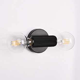 Бра RH Utilitaire Inline Sconce Black 28,5*8*10 см, 2*E27*60W, ImperiumLoft 44.558, Чёрный