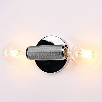 Бра RH Utilitaire Inline Sconce Silver 28,5*8*10 см, 2*E27*60W, ImperiumLoft 44.559, Никель