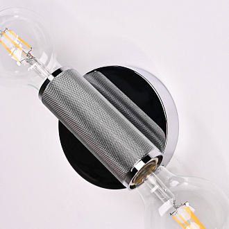 Бра RH Utilitaire Inline Sconce Silver 28,5*8*10 см, 2*E27*60W, ImperiumLoft 44.559, Никель