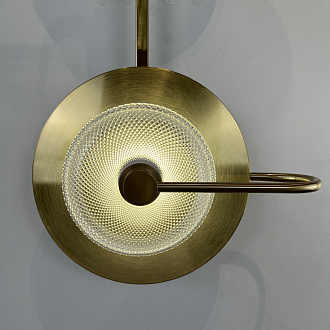 Бра Green Disk Double 28*28*59 см, 2*LED*5W, ImperiumLoft 44.651, Латунь