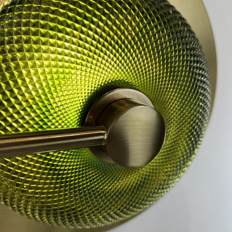 Бра Green Disk Double 28*28*59 см, 2*LED*5W, ImperiumLoft 44.651, Латунь