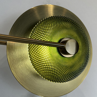 Бра Green Disk Double 28*28*59 см, 2*LED*5W, ImperiumLoft 44.651, Латунь