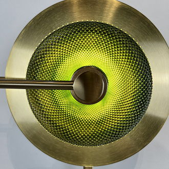 Бра Green Disk Double 28*28*59 см, 2*LED*5W, ImperiumLoft 44.651, Латунь