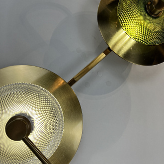 Бра Green Disk Double 28*28*59 см, 2*LED*5W, ImperiumLoft 44.651, Латунь