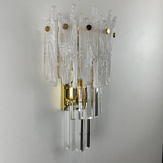 Бра Murano Glass ICE 25*25*45 см, 3*E14*40W, ImperiumLoft 44.726-0, Золотистый