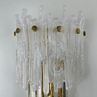 Бра Murano Glass ICE 25*25*45 см, 3*E14*40W, ImperiumLoft 44.726-0, Золотистый