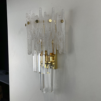 Бра Murano Glass ICE 25*25*45 см, 3*E14*40W, ImperiumLoft 44.726-0, Золотистый