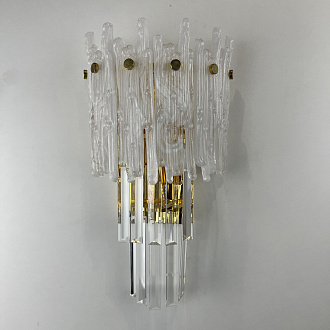 Бра Murano Glass ICE 25*25*45 см, 3*E14*40W, ImperiumLoft 44.726-0, Золотистый