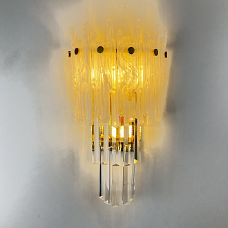 Бра Murano Glass ICE 25*25*45 см, 3*E14*40W, ImperiumLoft 44.726-0, Золотистый