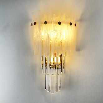 Бра Murano Glass ICE 25*25*45 см, 3*E14*40W, ImperiumLoft 44.726-0, Золотистый